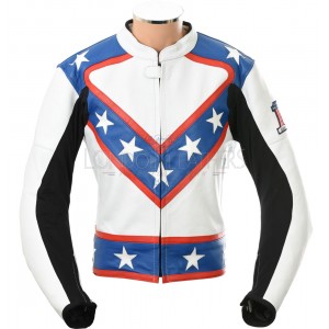 Evel Knievel Star Spangled Biker Grade Leather Motorcycle Jacket